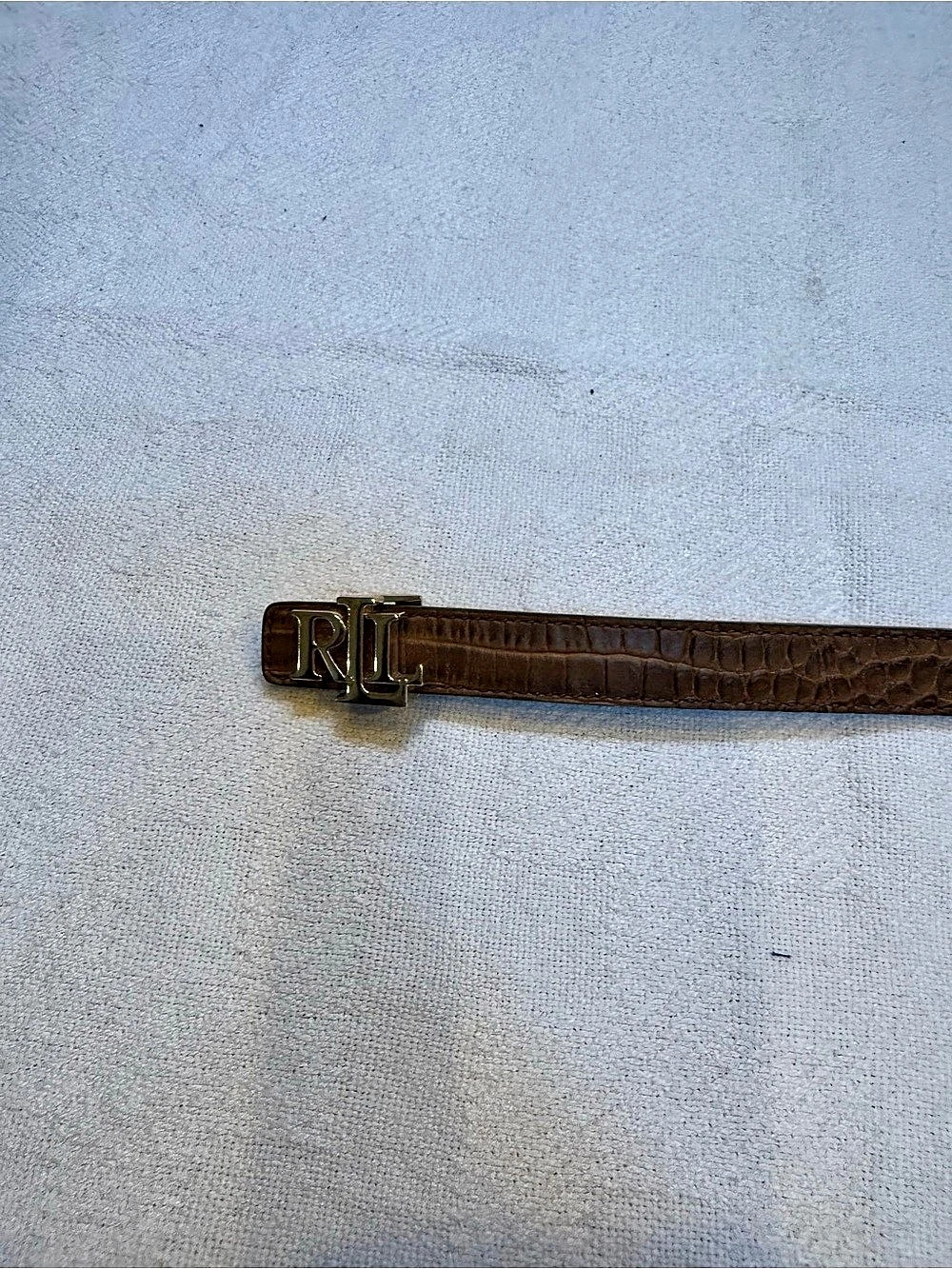 Ralph Lauren Brown Embossed Leather-Style Belt